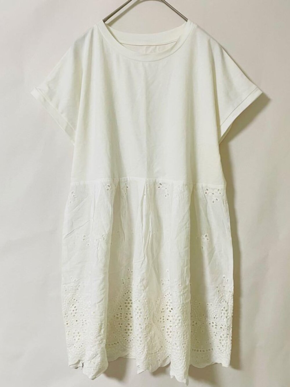 Cinem Lace Switching Tunic White L